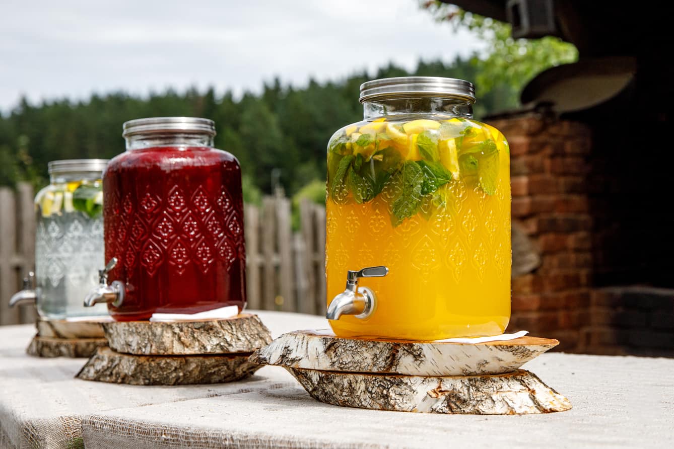 large mason jars with cocktails